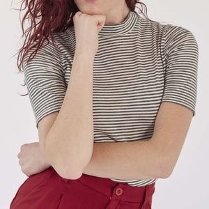 LACAUSA Striped Mock Neck
